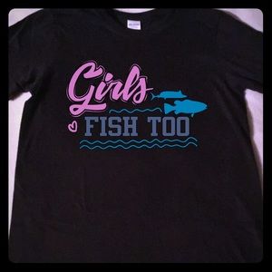 New handcrafted vinyl print girls fish too